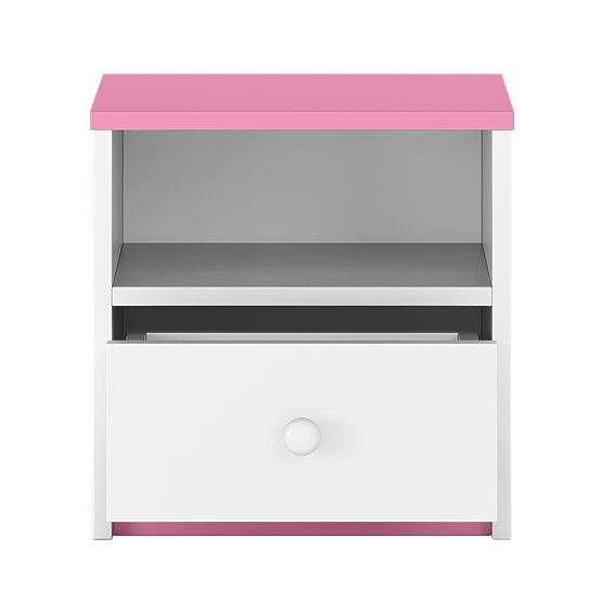 Table de chevet Ourbaby pour enfants - rose et blanc
