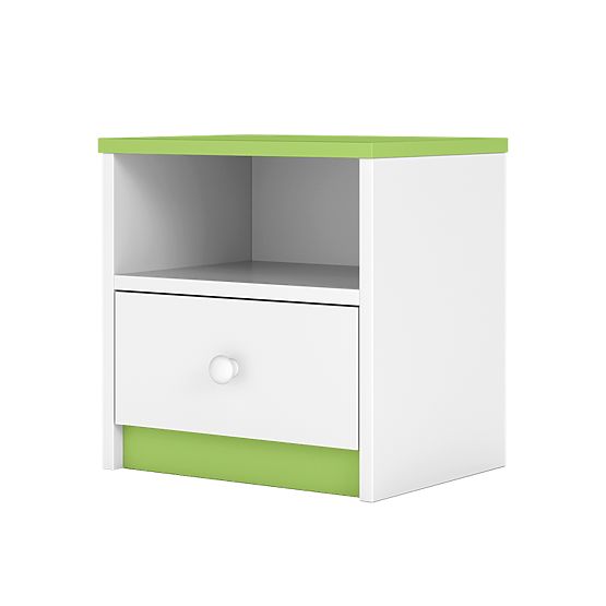 Table de chevet Ourbaby pour enfants - vert-blanc