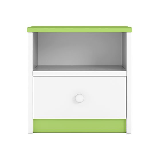 Table de chevet Ourbaby pour enfants - vert-blanc