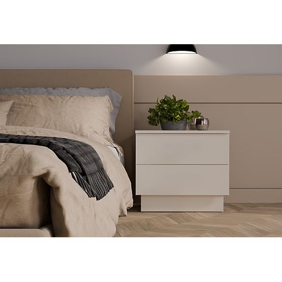 Table de nuit AMBER 2S avec 2 tiroirs pour chambre à coucher KAŠMÍR Beige