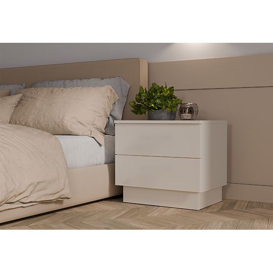 Table de nuit AMBER 2S avec 2 tiroirs pour chambre à coucher KAŠMÍR Beige