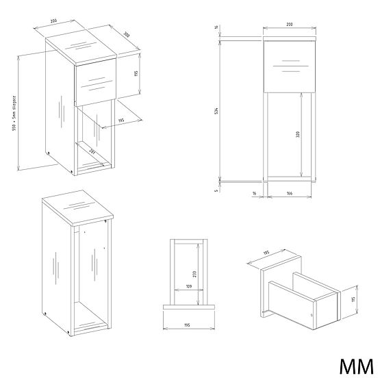 Table de nuit GALAX 20/1S ARTISAN