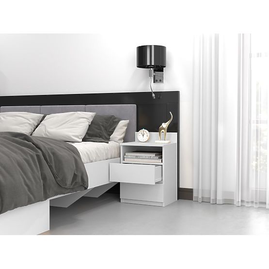 Table de nuit Malwa M1 BLANC