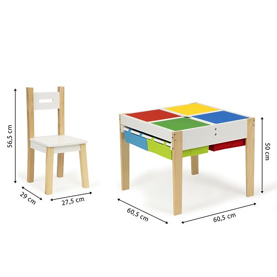 Table en bois pour enfants avec chaises Creative