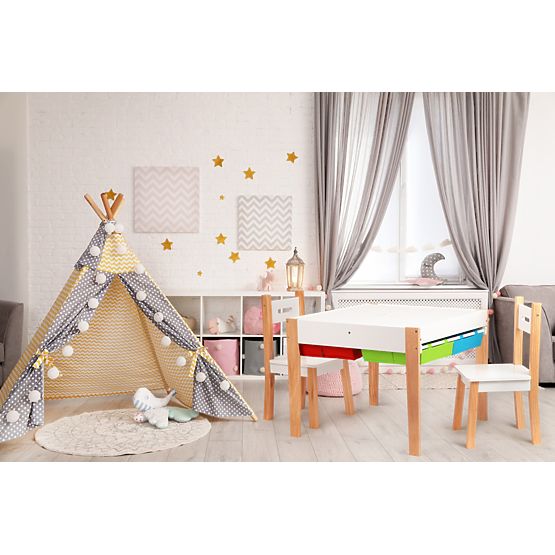 Table en bois pour enfants avec chaises Creative