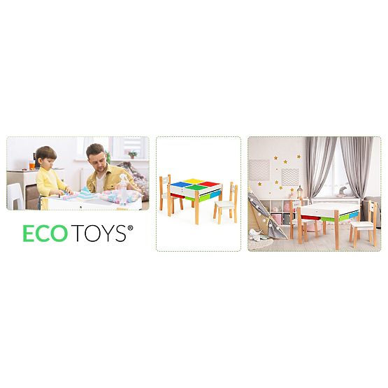 Table en bois pour enfants avec chaises Creative