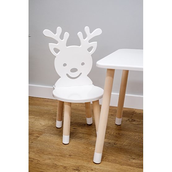 Table enfant avec chaises - Cerf - blanche