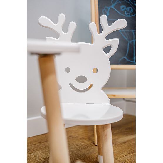 Table enfant avec chaises - Cerf - blanche