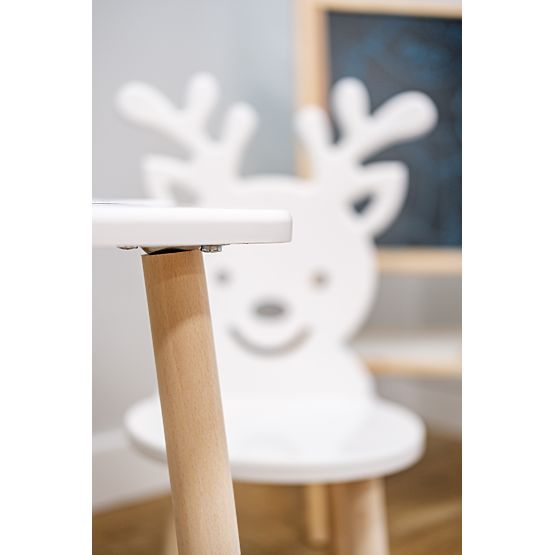 Table enfant avec chaises - Cerf - blanche