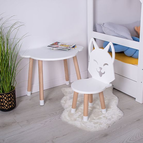 Table enfant avec chaises - Liška - blanc