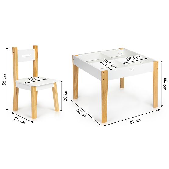 Table enfant en bois avec chaises Naturel
