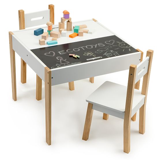 Table enfant en bois avec chaises Naturel