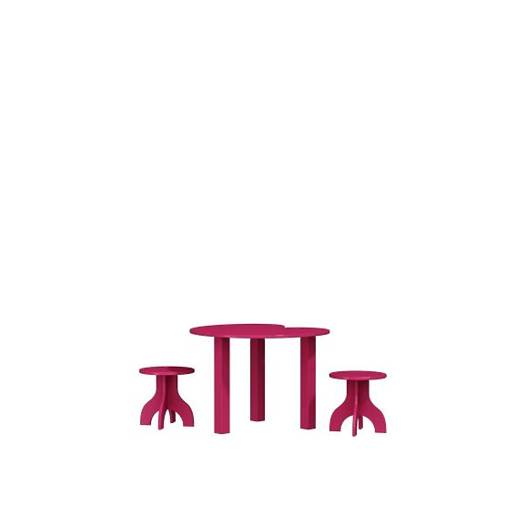 Table enfant cœur + 2 chaises