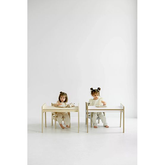 Table et chaise pour enfants S/M - blanc