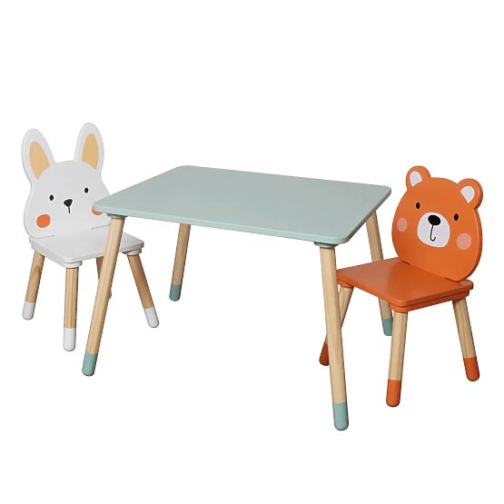 Table et chaises pour enfants Ourbaby - Joyeux amis de la forêt