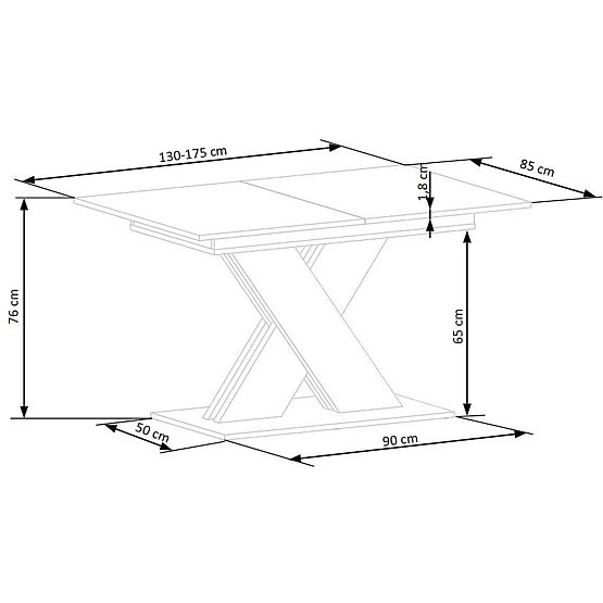 Table extensible XARELTO cachemire - chêne cremona