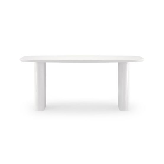 Table à manger Mesilla blanc, lamelles