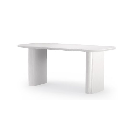 Table à manger Mesilla blanc, lamelles