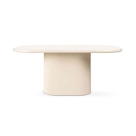 Table à manger Modesto 180 cm, beige clair, brillant