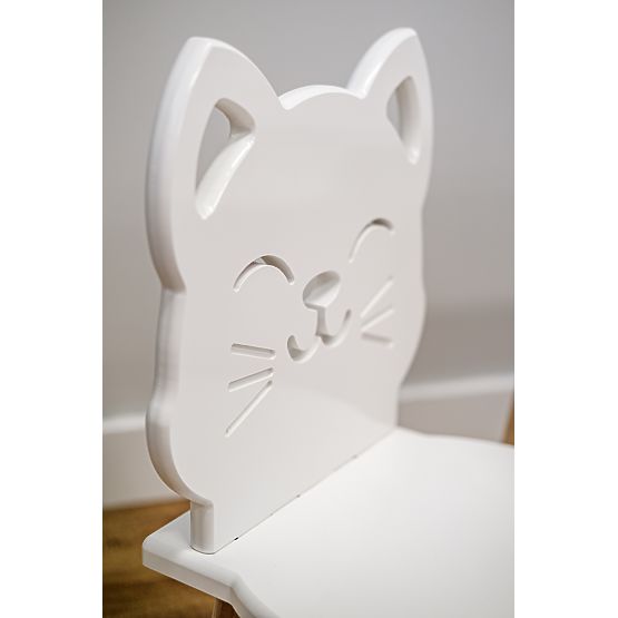 Table pour enfants avec chaises - Chat - blanc
