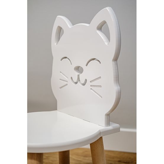 Table pour enfants avec chaises - Chat - blanc
