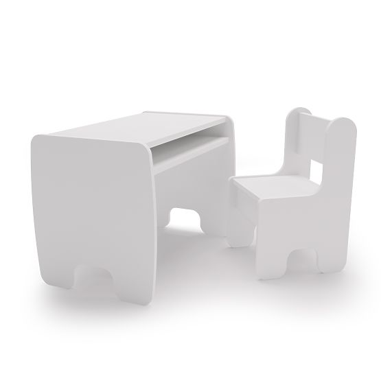 table pour enfants Timi + chaise couleur blanche