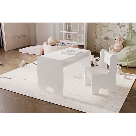 table pour enfants Timi + chaise couleur blanche