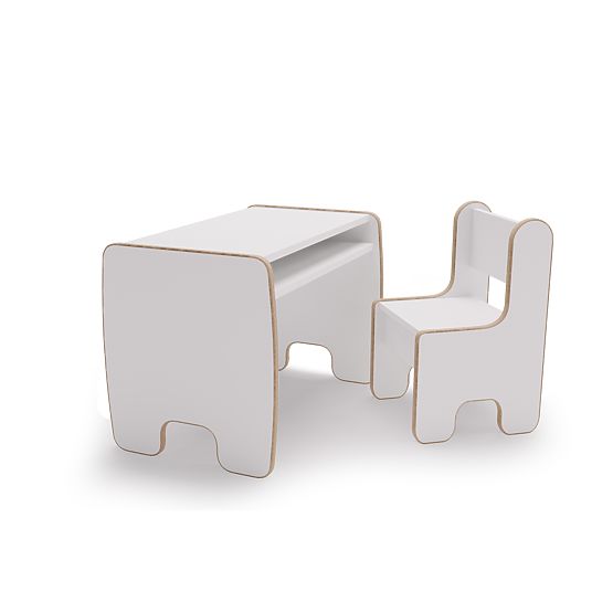 table pour enfants Timi + chaise MDF couleur blanche