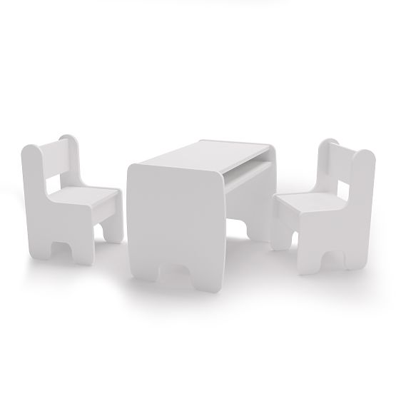 table pour enfants Timi et deux chaises couleur blanche