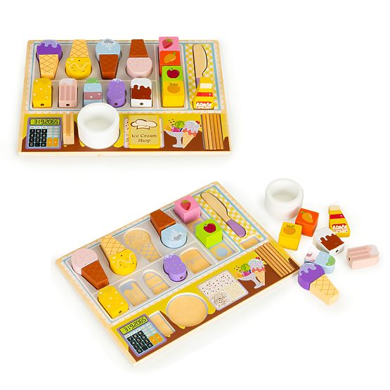 Tableau en bois glacier ensemble de glaces pour enfants ECOTOYS