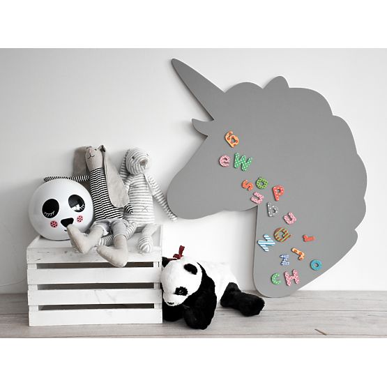 Tableau noir Licorne - gris