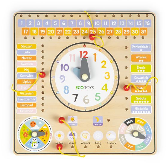 Tableau pédagogique en bois - calendrier