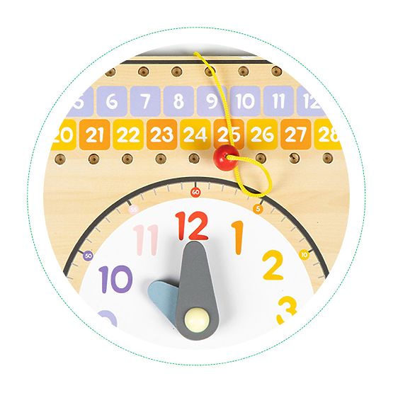Tableau pédagogique en bois - calendrier