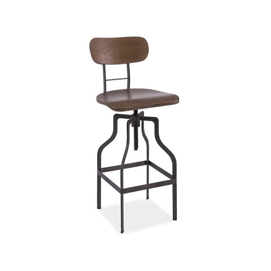 Tabouret de bar chaise DROP sombre noyer/ graphite