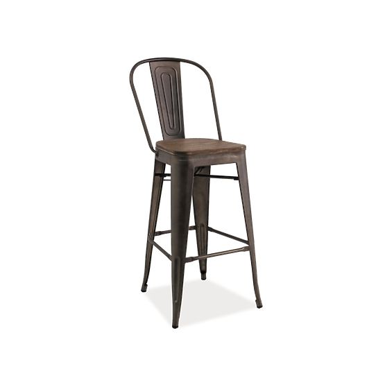 Tabouret de bar chaise LOFT noyer / graphite