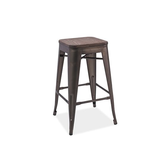 Tabouret de bar chaise LONG noyer/ graphite