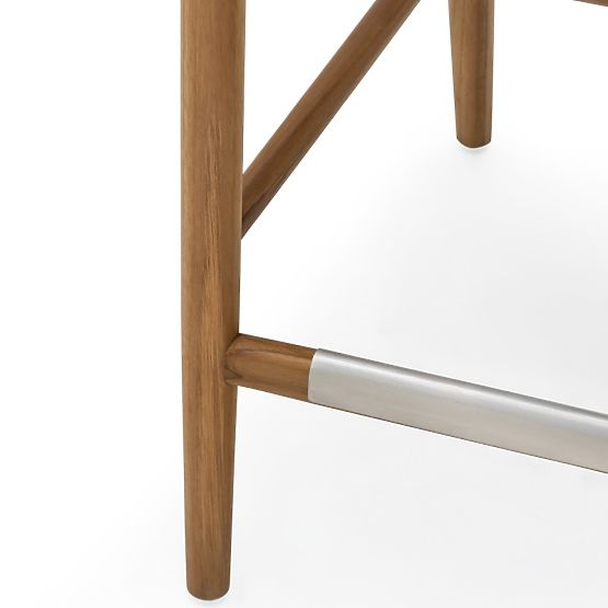 Tabouret de bar en bois Ludvika 2.0, arrondi, naturel/crème