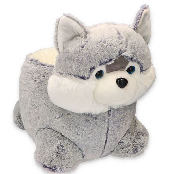 Tabouret en peluche chien Husky siège