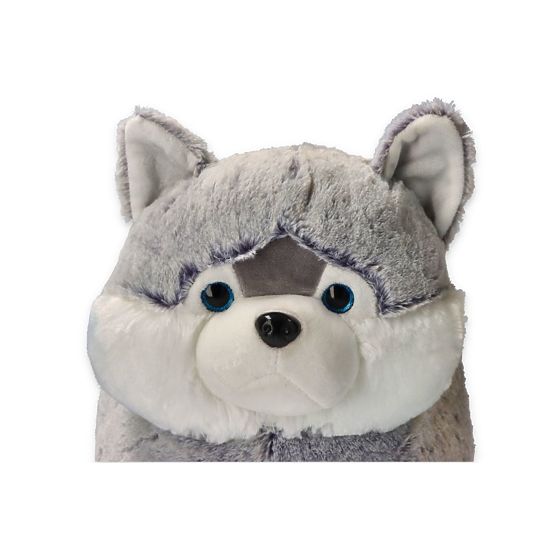 Tabouret en peluche chien Husky siège