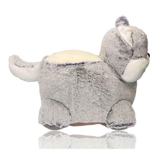 Tabouret en peluche chien Husky siège