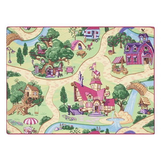 Tapis antidérapant REBEL ROADS Candy Town 27 pour enfants - rose / vert