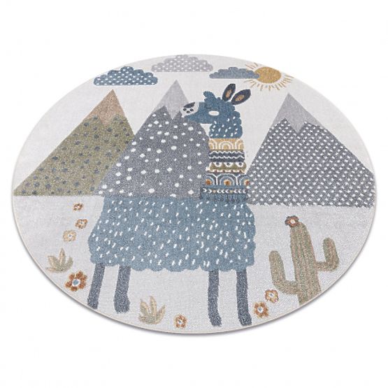 Tapis BONO 8275 rond Lama, crème / gris clair