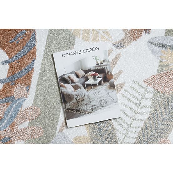 Tapis BONO 8426 rond Jungle, animaux sauvages crème / or foncé