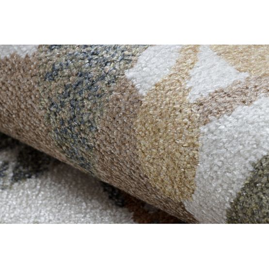 Tapis BONO 8426 rond Jungle, animaux sauvages crème / or foncé