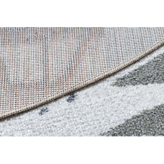 Tapis BONO 8436 rond Voitures, rues crème / gris clair