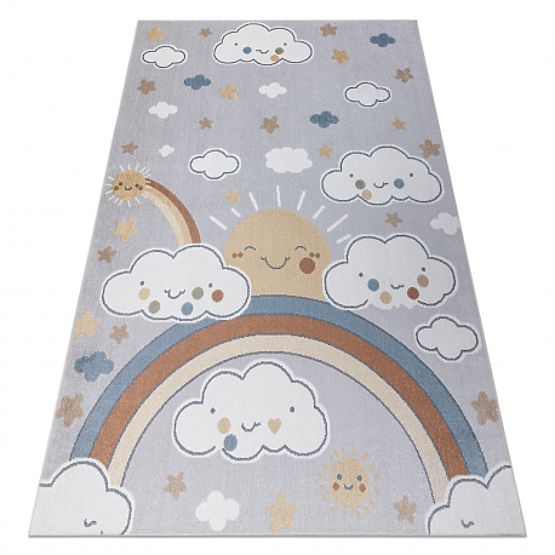 Tapis BONO 8437 nuages, ciel, gris clair / crème
