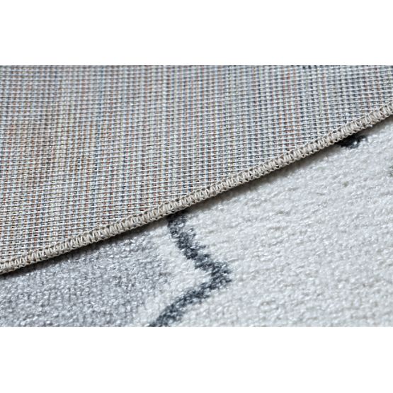 Tapis BONO 8437 rond nuages, ciel, gris clair / crème