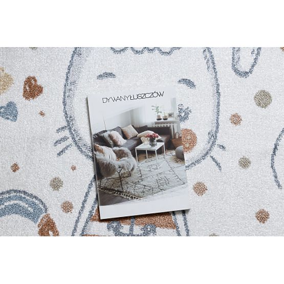 Tapis BONO 8441 rond Lapin marin crème / bleu