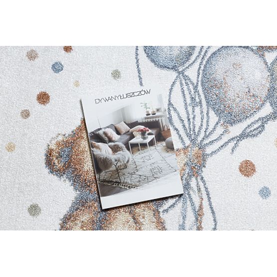 Tapis BONO 9614 rond Ours, ballons crème / gris clair