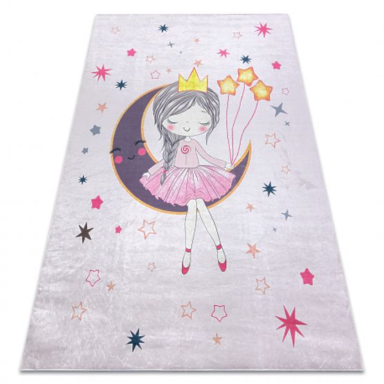 Tapis de bain antidérapant BAMBINO 48060 Princesse, étoiles pour enfants - rose
